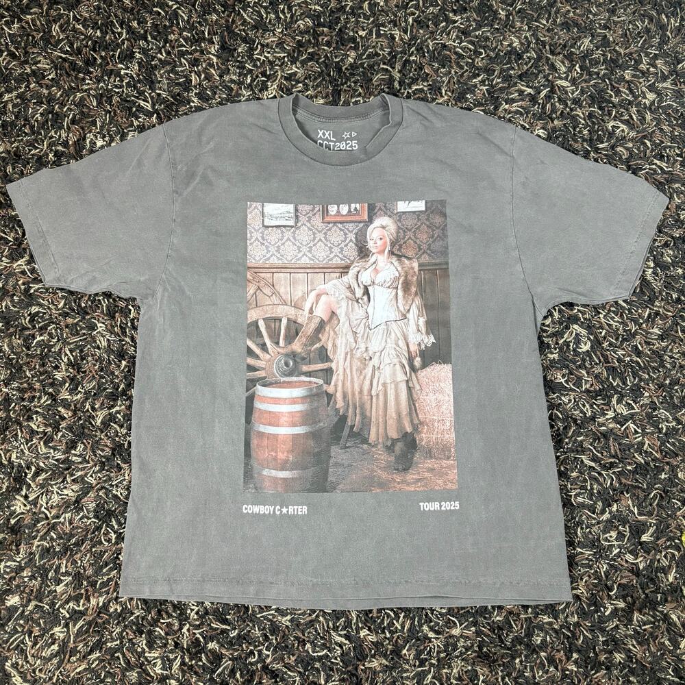 Beyonce Chicago Exclusive T Shirt XXL Grey Cowboy Carter Tour Merch NEW